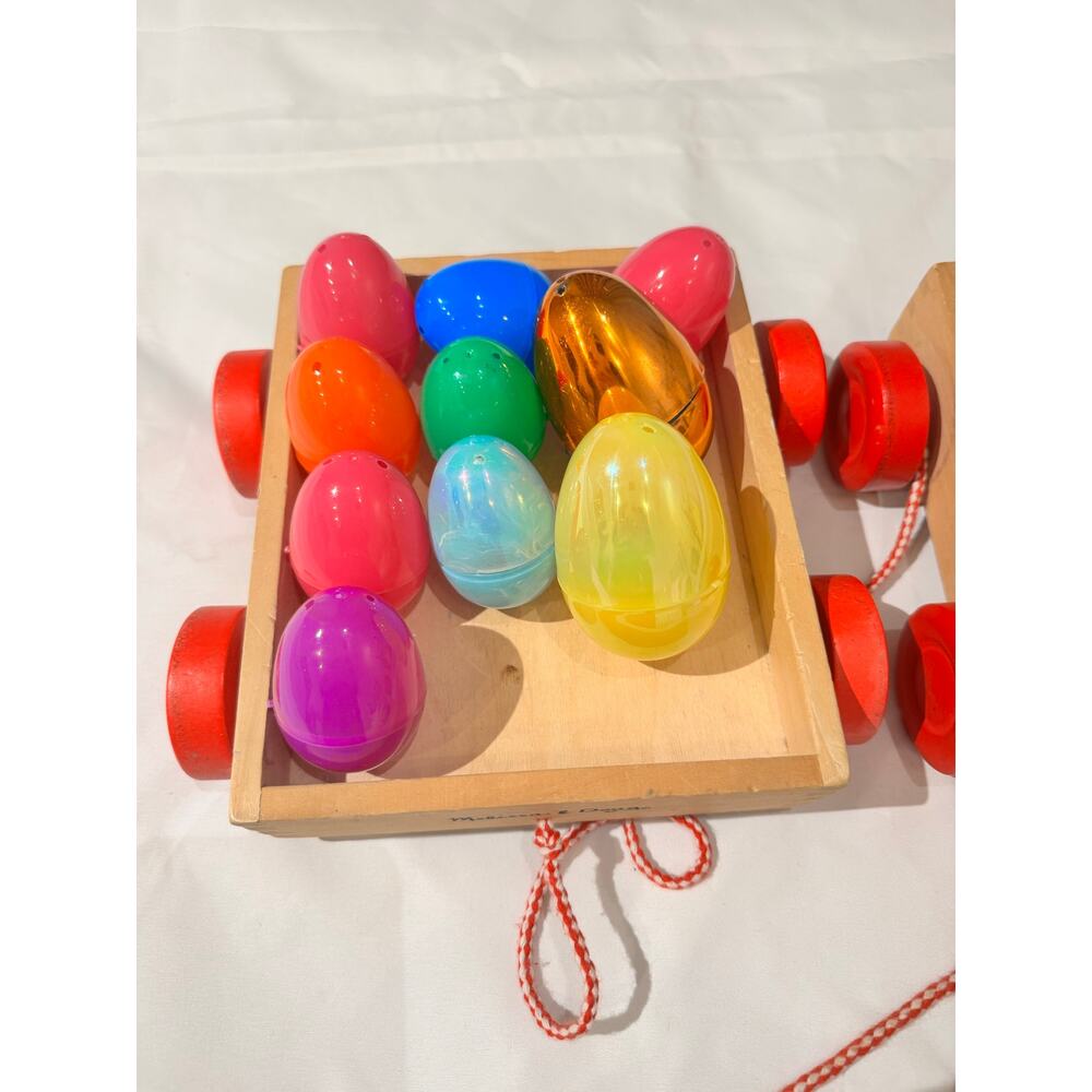 Melissa & Doug Toy Pair of (2) Wood Block Carts Classic Toy